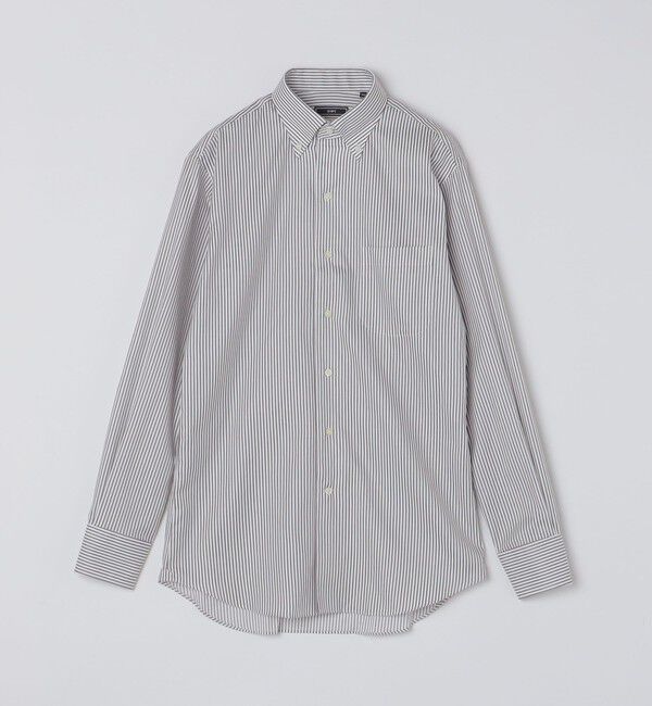 SHIPS「SHIPS: イージーアイロン ロンドンストライプ イタリアンカラー ボタンダウン シャツ」|シャツ・ブラウス|グレー