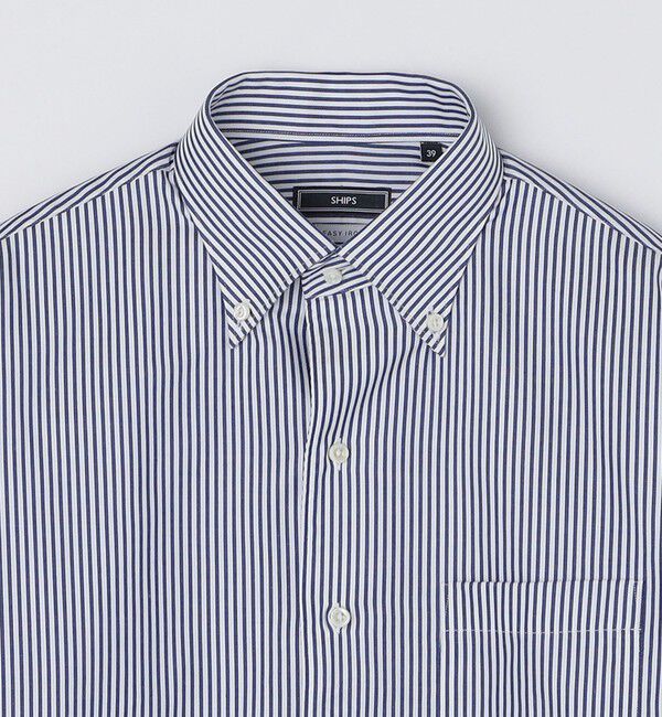 SHIPS「SHIPS: イージーアイロン ロンドンストライプ イタリアンカラー ボタンダウン シャツ」|シャツ・ブラウス|