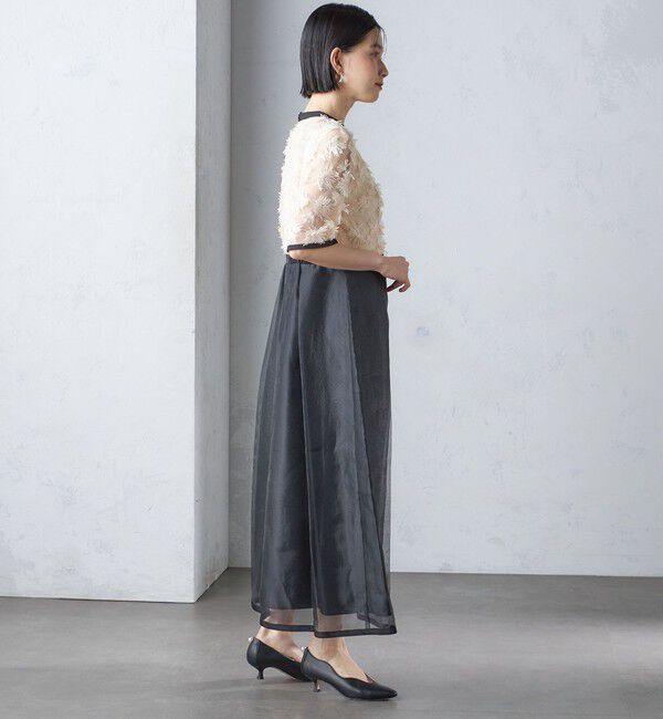 SHIPS for women「kaene:エンブロイダリー ミックス ワンピース〈セレモニー対応可〉」|ワンピース|