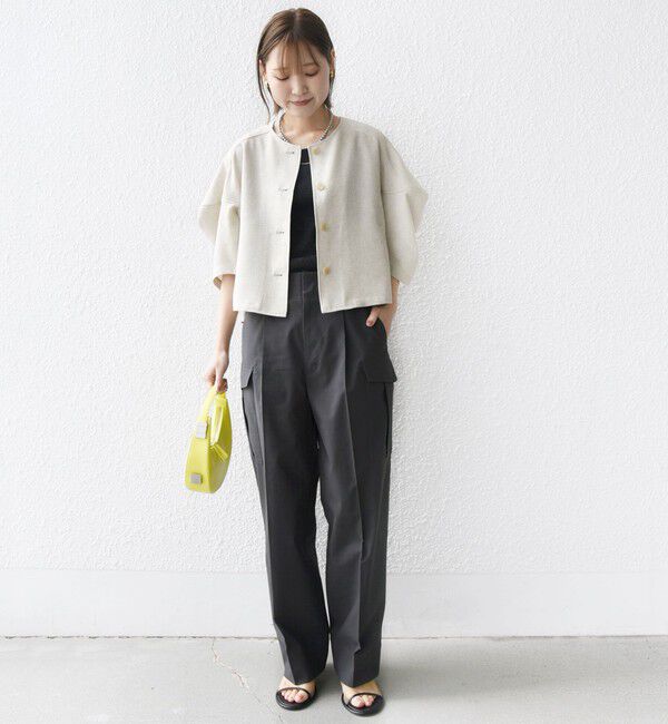 SHIPS for women「【WEB限定】〈洗濯機可能〉リネンライク ランタン袖 ジャケット」|シャツ・ブラウス|