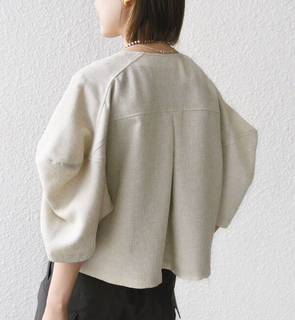 SHIPS for women「【WEB限定】〈洗濯機可能〉リネンライク ランタン袖 ジャケット」|シャツ・ブラウス|