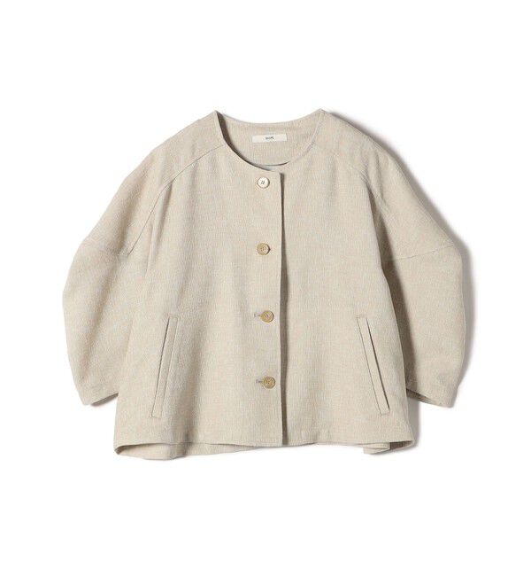 SHIPS for women「【WEB限定】〈洗濯機可能〉リネンライク ランタン袖 ジャケット」|シャツ・ブラウス|