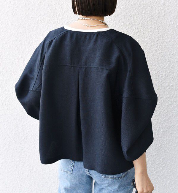 SHIPS for women「【WEB限定】〈洗濯機可能〉リネンライク ランタン袖 ジャケット」|シャツ・ブラウス|