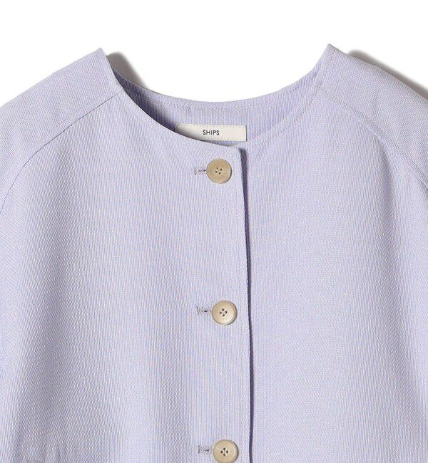 SHIPS for women「【WEB限定】〈洗濯機可能〉リネンライク ランタン袖 ジャケット」|シャツ・ブラウス|