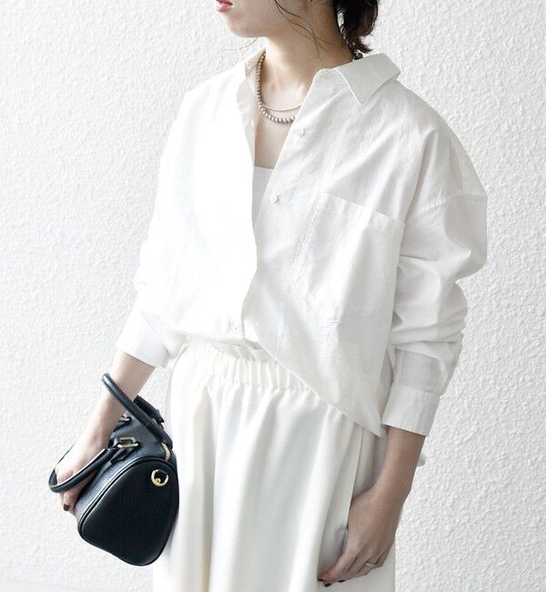 SHIPS any「SHIPS any:〈洗濯機可能〉コットン レギュラーカラー 刺繍 シャツ」|シャツ・ブラウス|