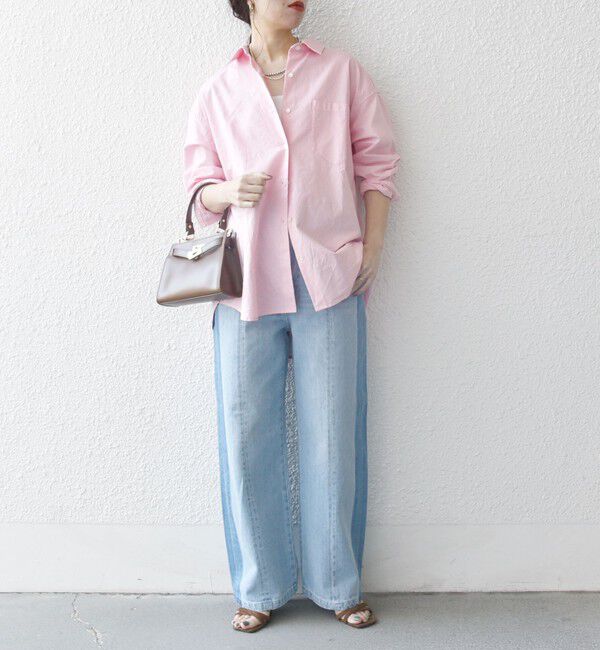 SHIPS any「SHIPS any:〈洗濯機可能〉コットン レギュラーカラー 刺繍 シャツ」|シャツ・ブラウス|