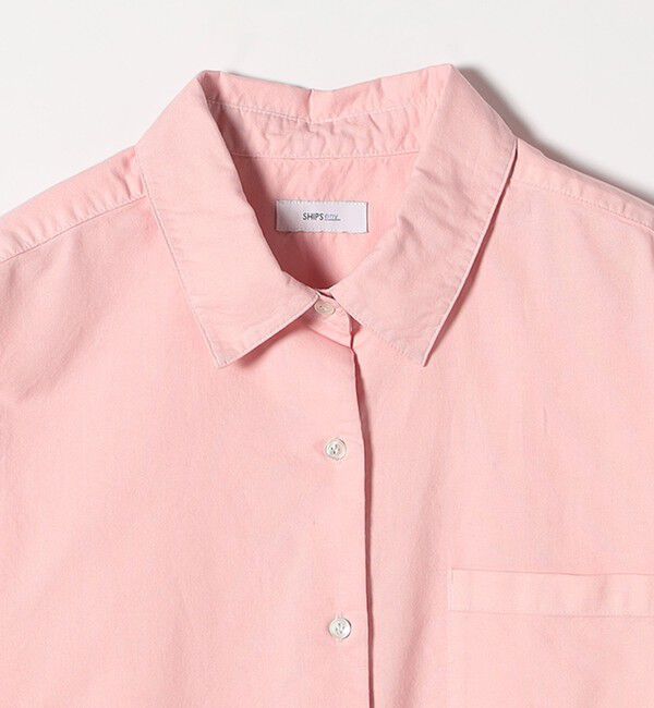 SHIPS any「SHIPS any:〈洗濯機可能〉コットン レギュラーカラー 刺繍 シャツ」|シャツ・ブラウス|