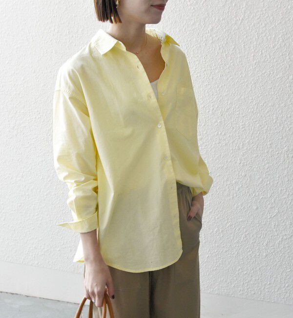 SHIPS any「SHIPS any:〈洗濯機可能〉コットン レギュラーカラー 刺繍 シャツ」|シャツ・ブラウス|