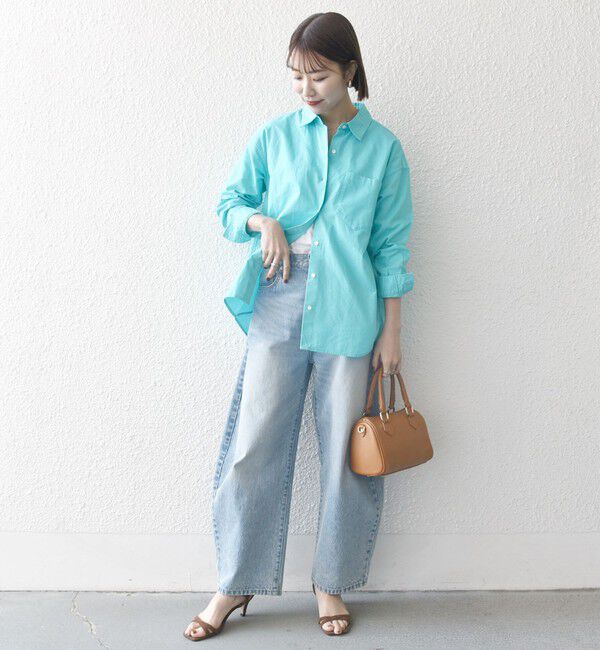 SHIPS any「SHIPS any:〈洗濯機可能〉コットン レギュラーカラー 刺繍 シャツ」|シャツ・ブラウス|