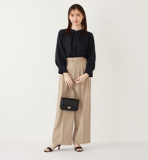 SHIPS Colors 「SHIPS Colors:〈手洗い可能〉 メランジ タック ワイドパンツ」|その他|