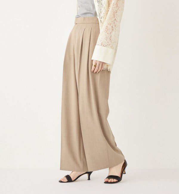 SHIPS Colors 「SHIPS Colors:〈手洗い可能〉 メランジ タック ワイドパンツ」|その他|