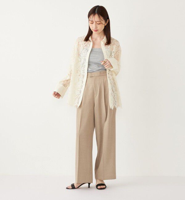 SHIPS Colors 「SHIPS Colors:〈手洗い可能〉 メランジ タック ワイドパンツ」|その他|