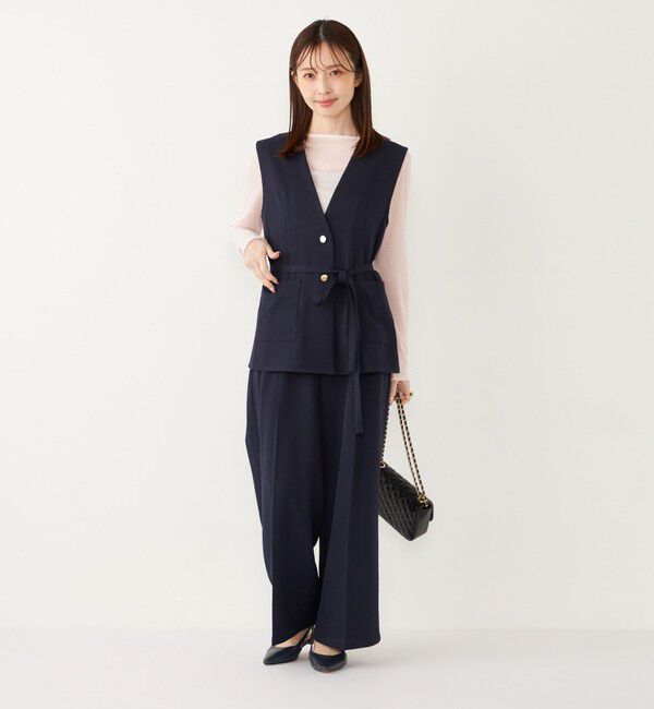 SHIPS Colors 「SHIPS Colors:〈手洗い可能〉 メランジ タック ワイドパンツ」|その他|