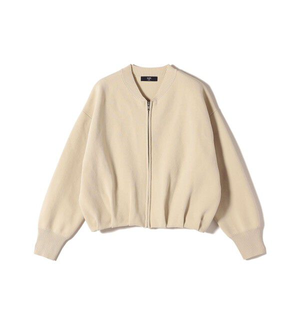 SHIPS Colors 「SHIPS Colors:〈手洗い可能〉タック ニット ブルゾン 2」|カーディガン|ナチュラル