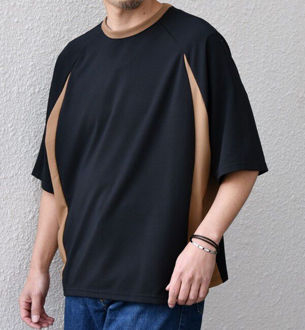 SHIPS any「SHIPS any:〈洗濯機可能〉リブ パネル スポーティー ジャージー Tシャツ◇」|Tシャツ・カットソー|