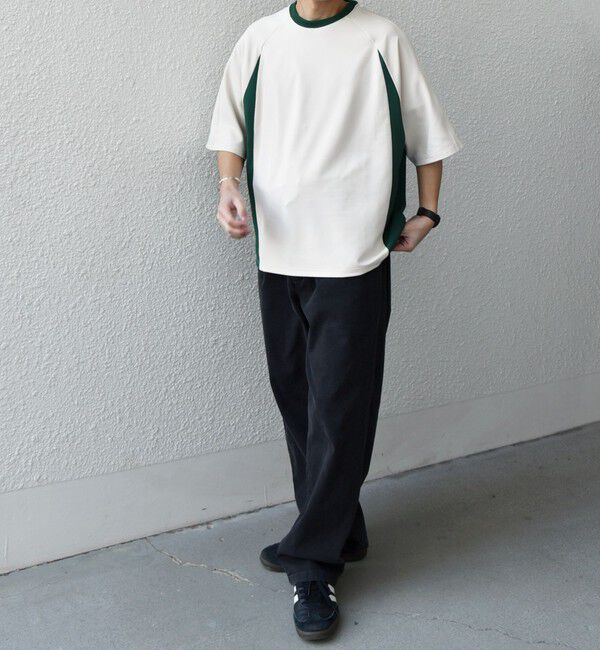 SHIPS any「SHIPS any:〈洗濯機可能〉リブ パネル スポーティー ジャージー Tシャツ◇」|Tシャツ・カットソー|