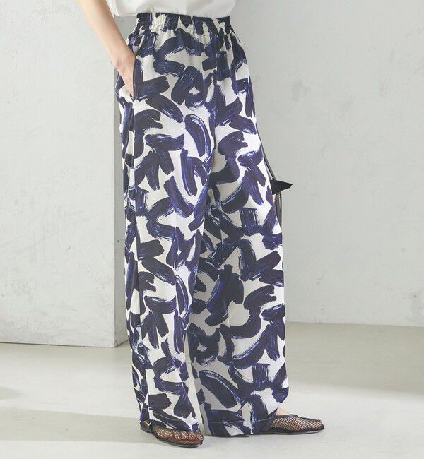 SHIPS for women「〈手洗い可能〉サテン プリント ドロスト パンツ」|その他|