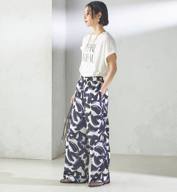 SHIPS for women「〈手洗い可能〉サテン プリント ドロスト パンツ」|その他|