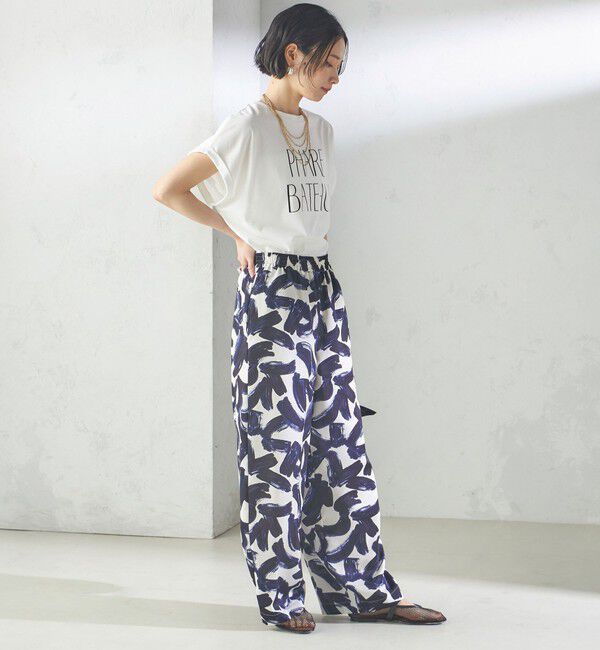 SHIPS for women「〈手洗い可能〉サテン プリント ドロスト パンツ」|その他|