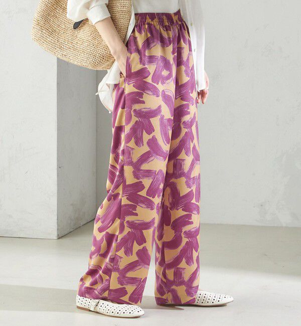 SHIPS for women「〈手洗い可能〉サテン プリント ドロスト パンツ」|その他|