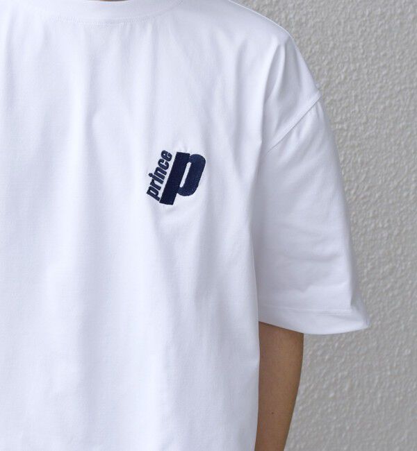SHIPS any「【SHIPS any別注】prince:〈吸水速乾/UVカット/遮熱〉ワンポイント ロゴ 刺繍 スピンドル Tシャツ◇」|Tシャツ・カットソー|