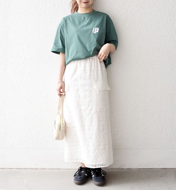 SHIPS any「【SHIPS any別注】prince:〈吸水速乾/UVカット/遮熱〉ワンポイント ロゴ 刺繍 スピンドル Tシャツ◇」|Tシャツ・カットソー|