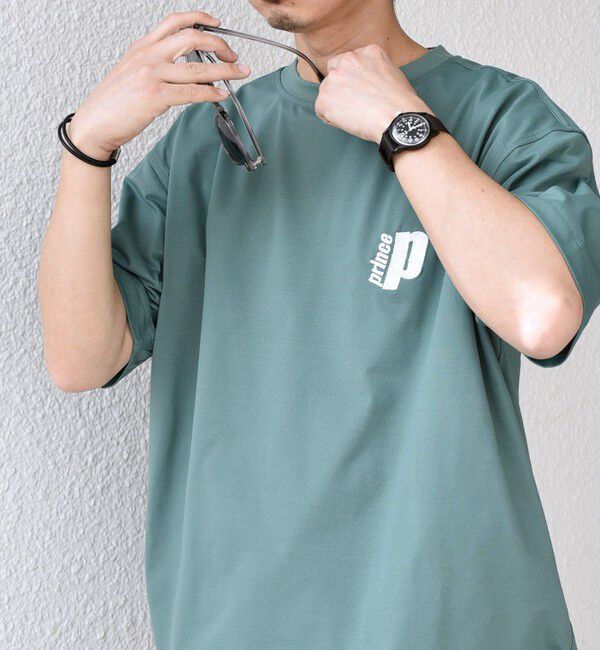 SHIPS any「【SHIPS any別注】prince:〈吸水速乾/UVカット/遮熱〉ワンポイント ロゴ 刺繍 スピンドル Tシャツ◇」|Tシャツ・カットソー|