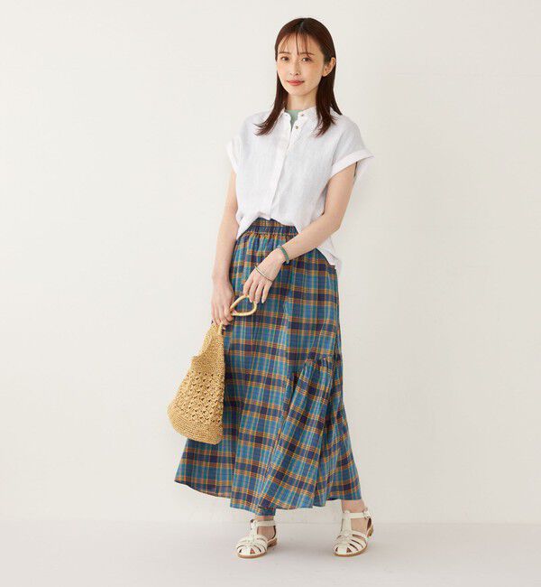 SHIPS Colors 「SHIPS Colors:〈手洗い可能〉マドラスチェック ギャザー スカート◇」|スカート|