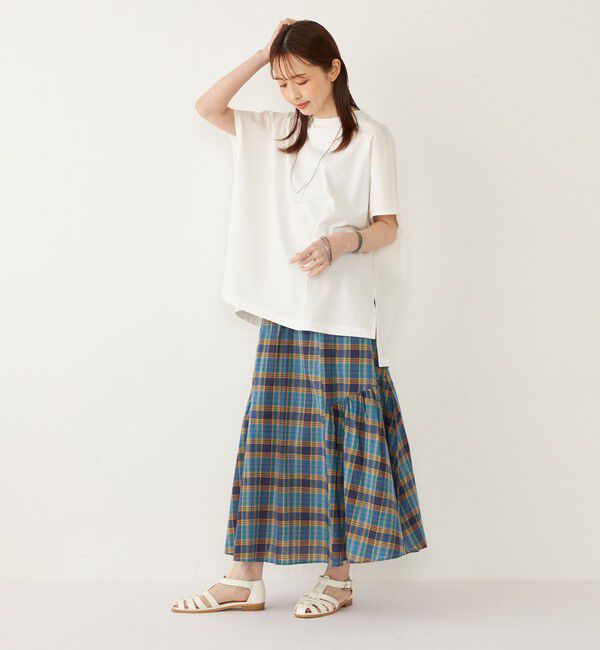 SHIPS Colors 「SHIPS Colors:〈手洗い可能〉マドラスチェック ギャザー スカート◇」|スカート|