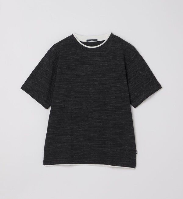 SHIPS「SHIPS: フェイク レイヤード ピケ クルーネック Tシャツ」|Tシャツ・カットソー|ブラック