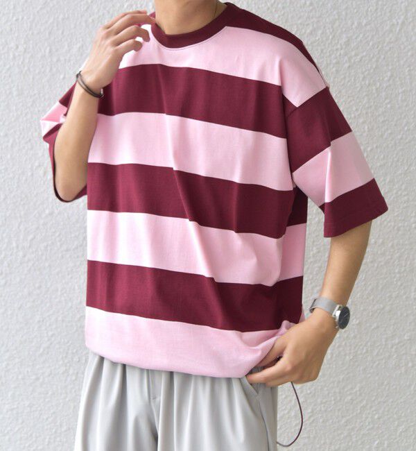 SHIPS any「SHIPS any: ワイド カラー ボーダー スピンドル Tシャツ◇」|Tシャツ・カットソー|