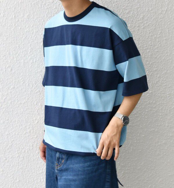 SHIPS any「SHIPS any: ワイド カラー ボーダー スピンドル Tシャツ◇」|Tシャツ・カットソー|