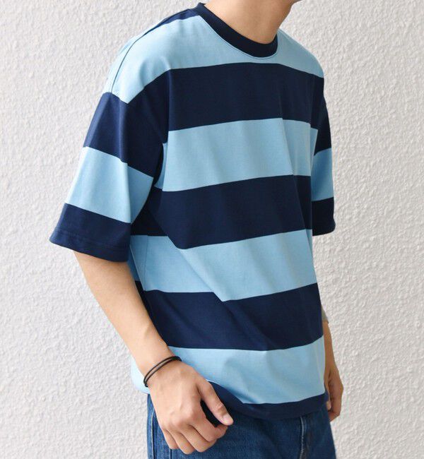 SHIPS any「SHIPS any: ワイド カラー ボーダー スピンドル Tシャツ◇」|Tシャツ・カットソー|