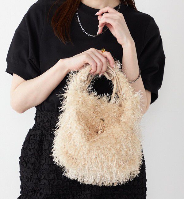 SHIPS Colors 「SHIPS Colors:フリンジ ミニ 巾着 バッグ◇」|ハンドバッグ|ナチュラル