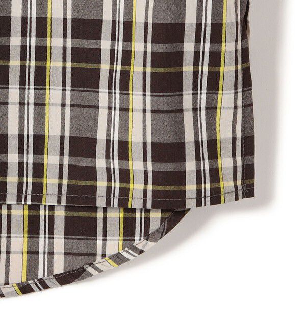 SHIPS Colors 「innowave:〈手洗い可能〉TC チェック スキッパー フレンチスリーブ ブラウス」|シャツ・ブラウス|