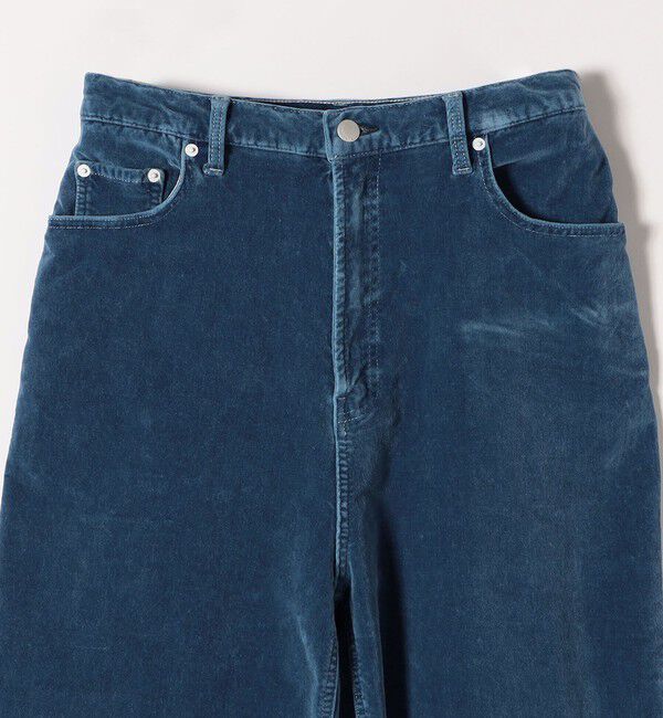 quaranciel「quaranciel:〈洗濯機可能〉コットン ベロア インディゴ ハイライズ ルーズ ワイド パンツ」|その他|