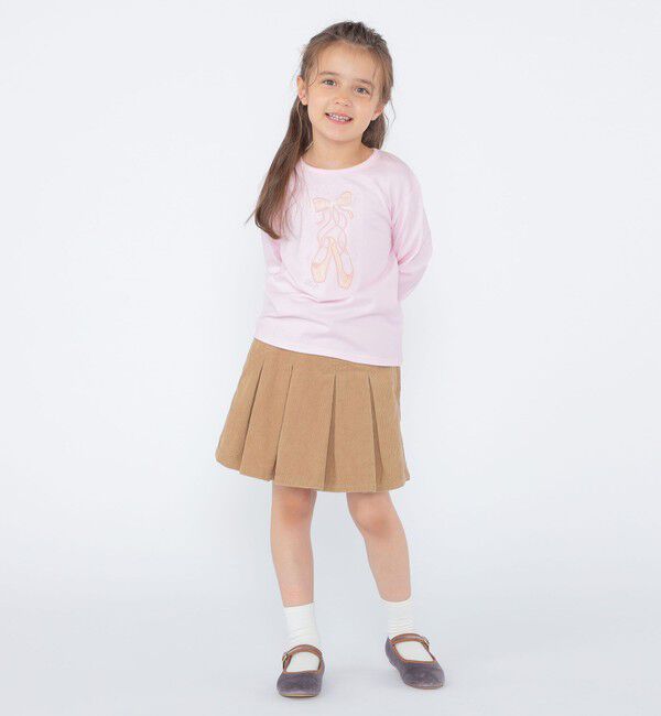 SHIPS KIDS「SHIPS KIDS:100～130cm / バレエシューズ デザイン 長袖 Tシャツ」|Tシャツ・カットソー|