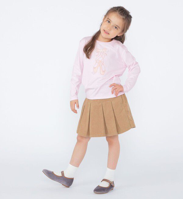 SHIPS KIDS「SHIPS KIDS:100～130cm / バレエシューズ デザイン 長袖 Tシャツ」|Tシャツ・カットソー|