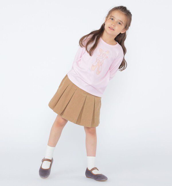 SHIPS KIDS「SHIPS KIDS:100～130cm / バレエシューズ デザイン 長袖 Tシャツ」|Tシャツ・カットソー|
