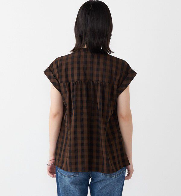 SHIPS Colors 「SHIPS Colors:〈手洗い可能〉キンガムチェック ジャカード ショート スリーブ シャツ」|シャツ・ブラウス|