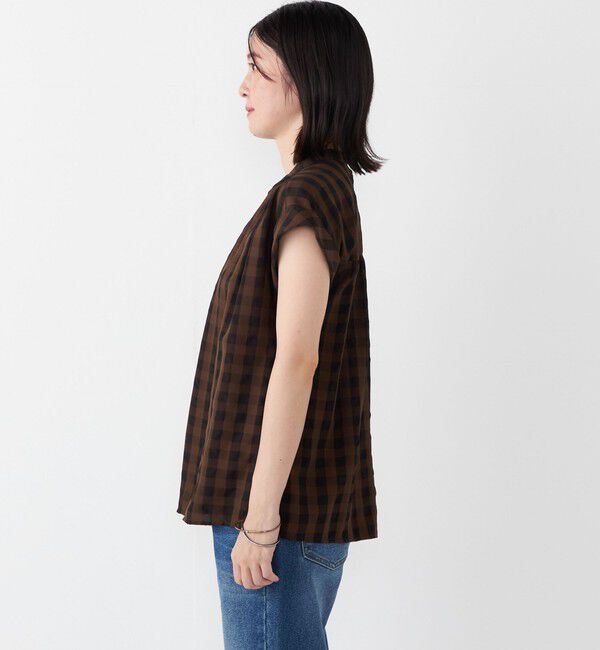 SHIPS Colors 「SHIPS Colors:〈手洗い可能〉キンガムチェック ジャカード ショート スリーブ シャツ」|シャツ・ブラウス|