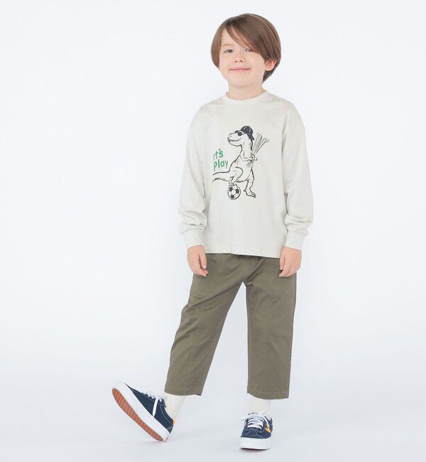 SHIPS KIDS「【SHIPS KIDS別注】ARCH＆LINE:100～130cm / ダイナソー ロングスリーブ Tシャツ」|Tシャツ・カットソー|