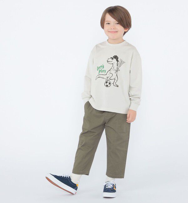 SHIPS KIDS「【SHIPS KIDS別注】ARCH＆LINE:100～130cm / ダイナソー ロングスリーブ Tシャツ」|Tシャツ・カットソー|