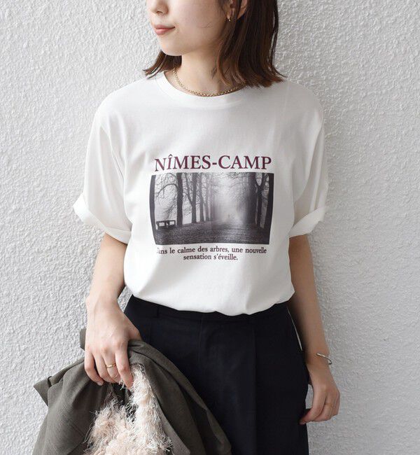 SHIPS Colors 「SHIPS Colors:〈接触冷感・UVカット〉AVENUE フォト Tシャツ◇」|Tシャツ・カットソー|オフホワイト