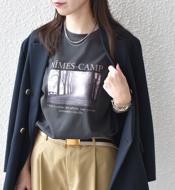 SHIPS Colors 「SHIPS Colors:〈接触冷感・UVカット〉AVENUE フォト Tシャツ◇」|Tシャツ・カットソー|ダークグレー