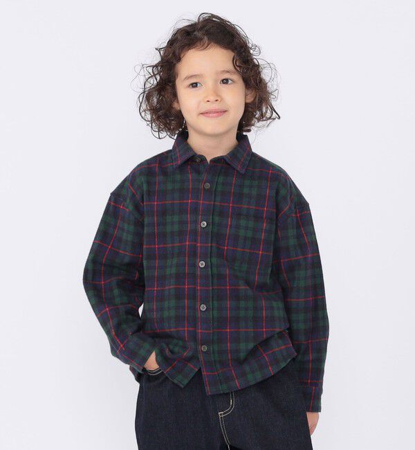 SHIPS KIDS「SHIPS KIDS:100～130cm / ネル チェック シャツ」|シャツ・ブラウス|