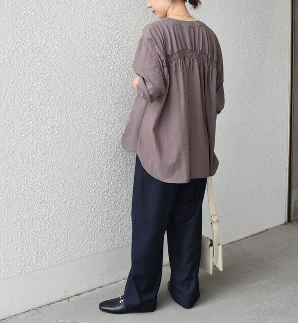 SHIPS Colors 「SHIPS Colors:〈手洗い可能〉ワッシャー  Vネック ポケット シャツ」|シャツ・ブラウス|