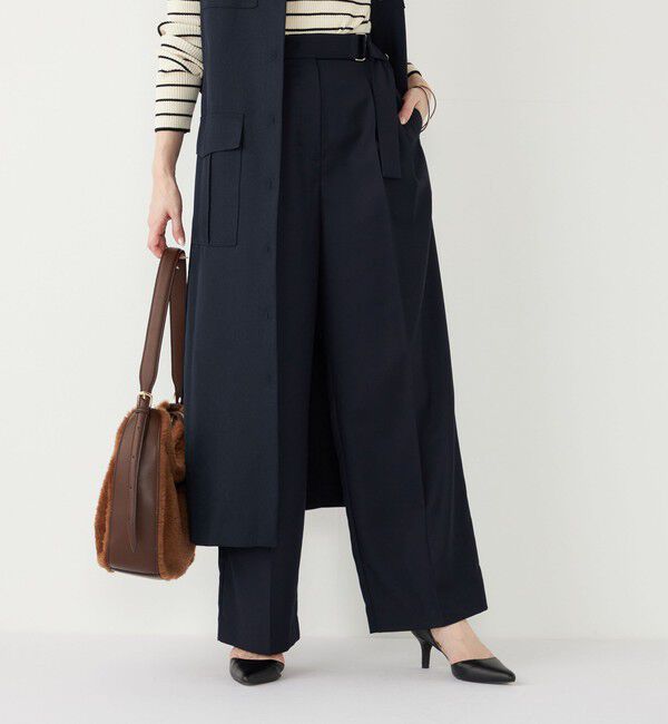 SHIPS Colors 「SHIPS Colors:〈手洗い可能〉TR ベルテッド タック パンツ」|その他|