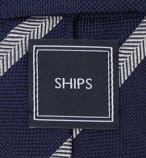 SHIPS「SHIPS: シルク バスケット ヘリンボーン ストライプ ネクタイ」|ネクタイ・蝶ネクタイ|