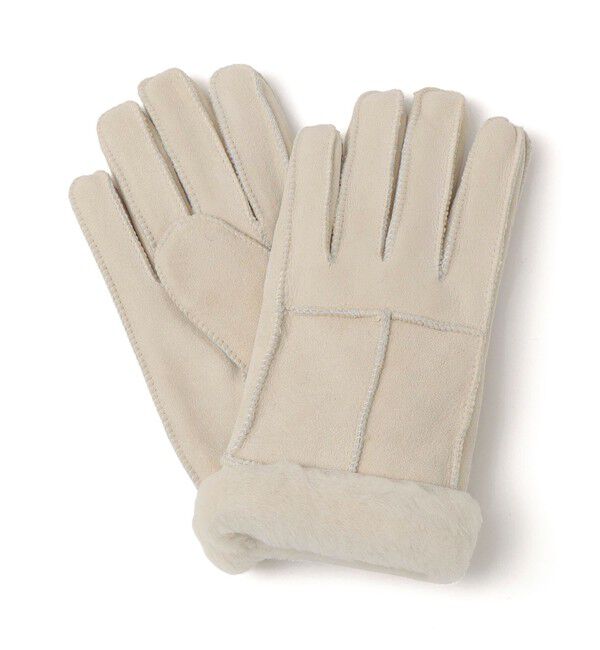 SHIPS any「casselini: ハギ ムートン グローブ」|手袋|ナチュラル